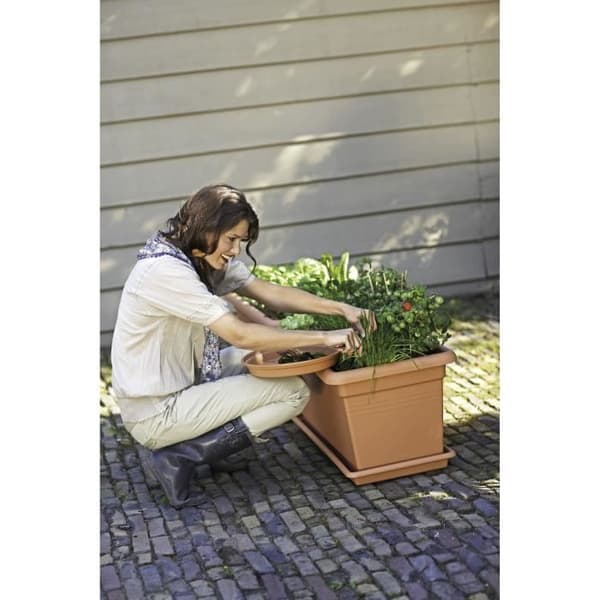 ELHO Planteringsfat Green Basics 100 - Mjuk terrakotta - XXL - Utomhus - Ø 89,7 x H 5,7 cm