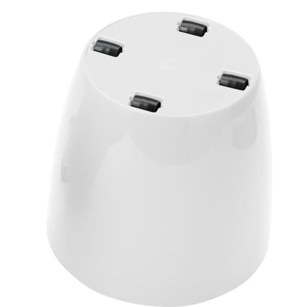 Glänsande växtkruka - GARDEN ID - Shiny White med hjul - 30 x 27 cm - Keramiskt utseende - Vattentät - Lätt att flytta