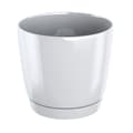 Miniatyrbillede 2 af 3: Urtepotte med underkop rund hvid 18x16,5cm Coubi