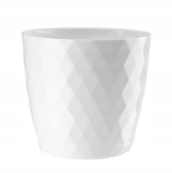 Rund plastikpotte hvid 18 cm Cristal
