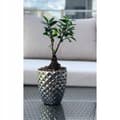 Miniatyrbild 2 av 3: Keramisk blomkruka glamour 14 cm silver