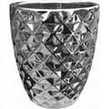 Miniatyrbild 1 av 3: Keramisk blomkruka glamour 14 cm silver