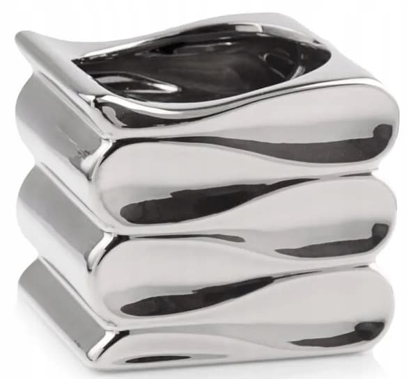 Hopeinen keraaminen glamour-kukkaruukun kansi 15 cm