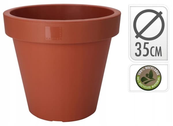 Brun dekorativ plastik urtepotte til blomster 35 cm