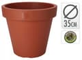 Miniatyrbillede 2 af 2: Brun dekorativ plastik urtepotte til blomster 35 cm