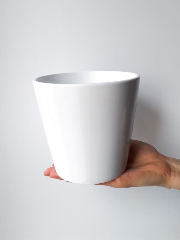 Keraaminen kukkaruukku valkoinen 13 cm