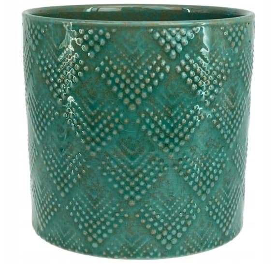 Keramisk blomkruka turkos mix 16 cm
