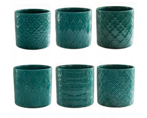 Keramisk blomkruka turkos mix 16 cm