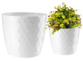 Miniatyrbild 1 av 2: Rund blomkruka i plast vit 20 cm Cristal