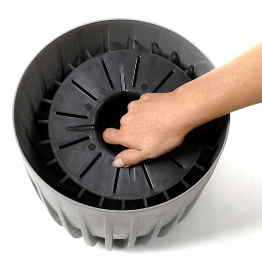 Muovinen kukkaruukku sisäkkeellä Mira Eco 14,5 cm harmaa