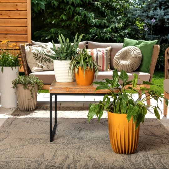 Muovinen kukkaruukku sisäkkeellä Mira Eco 14,5 cm harmaa