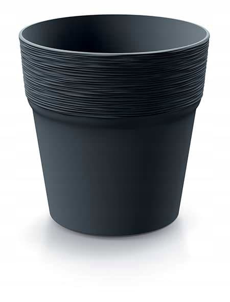 Rund plastikpotte 12 cm antracit Furu