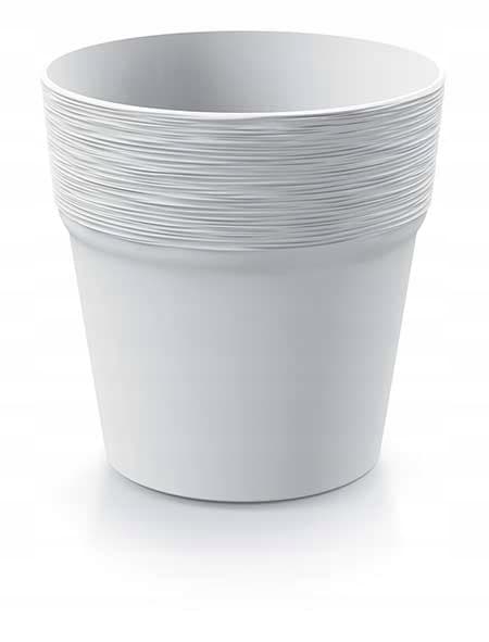 Rund plastikpotte 12 cm hvid Furu