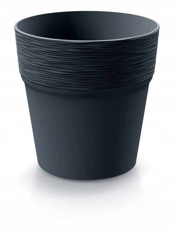 Rund plastik urtepotte antracit 15 cm Furu