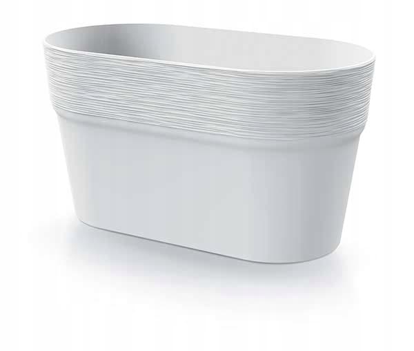 Oval plastik urtepotte hvid 27,5 cm Furu
