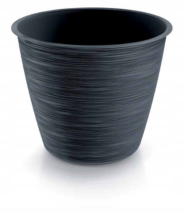 Rund plastik urtepotte antracit 12 cm Furu