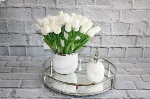 Keramisk blomkruka boll vitgrå 15 cm