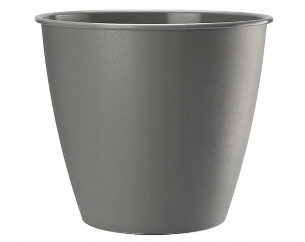 Rund plastik urtepotte Azalea grå 13x12cm