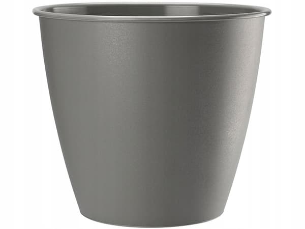 Rund plastik urtepotte Azalea grå 15x13,9cm