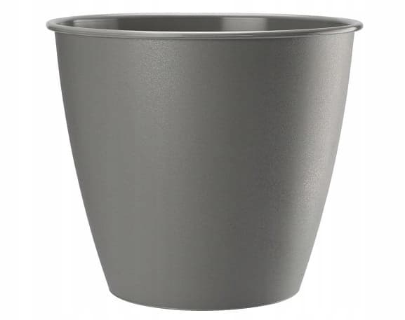 Pyöreä muovinen kukkaruukku atsalea harmaa 17x15.7cm