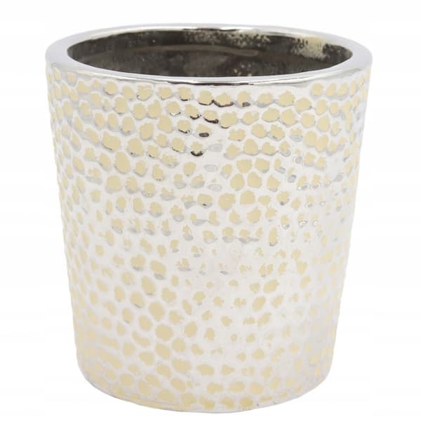 Keramik urtepotte sølv 13 cm