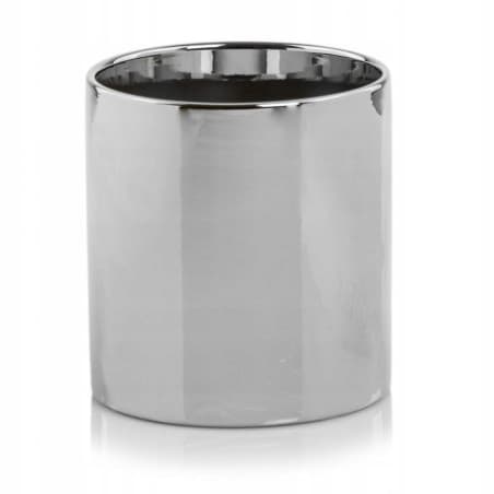 Keramisk blomkruka cylinder silver 8 cm