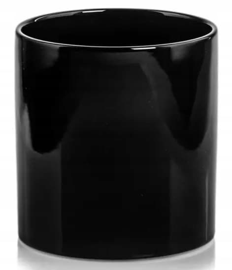 Keramisk låg sort cylinder 13 cm