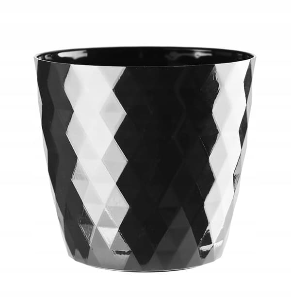 Dekorativt låg sort plastik Cristal 12x11 cm