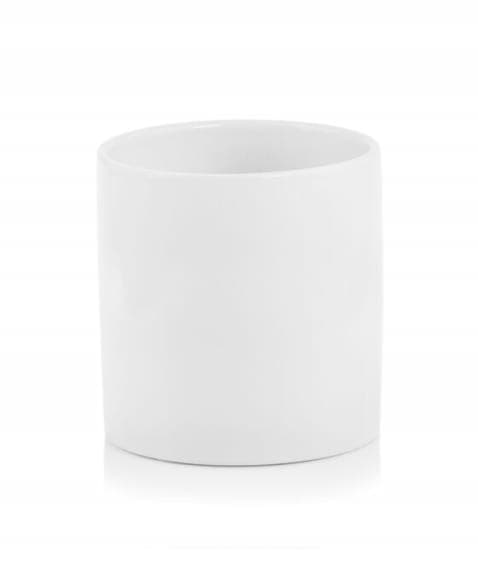 Keramisk låg hvid cylinder lige 15x15,5cm