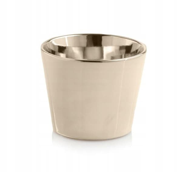 Keramikdæksel guld 12x10cm cylinder
