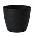Miniatyrbillede 2 af 2: Urtepotte med underkop, plastik, sort, 16,7x15,4 cm, Sahara