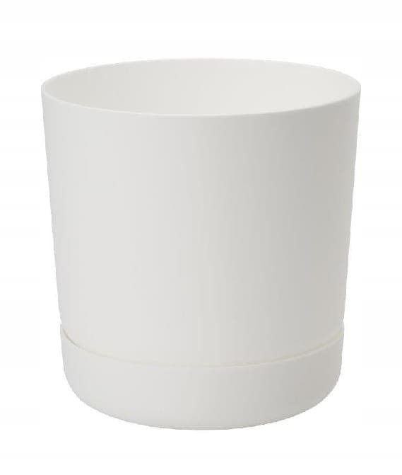 Plastik urtepotte med stativ 13x14,6 cm hvid mat