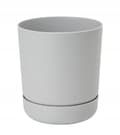Miniatyrbillede 2 af 2: Plastik urtepotte med fod 13x14,6 cm platin mat