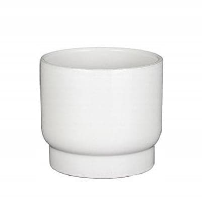 Keramisk blomkruka vit rund elegant 15x17cm