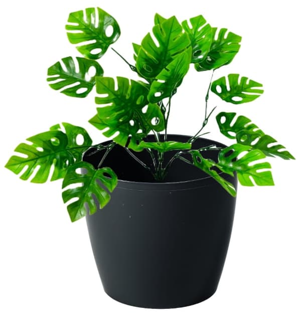 Muovinen kukkaruukku 18x16cm musta koristeellinen kansi Magnolia