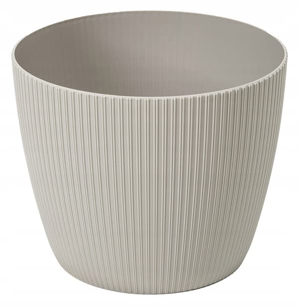 Taupe urtepotte 22x18cm dekorativ plastiklåg Jumper