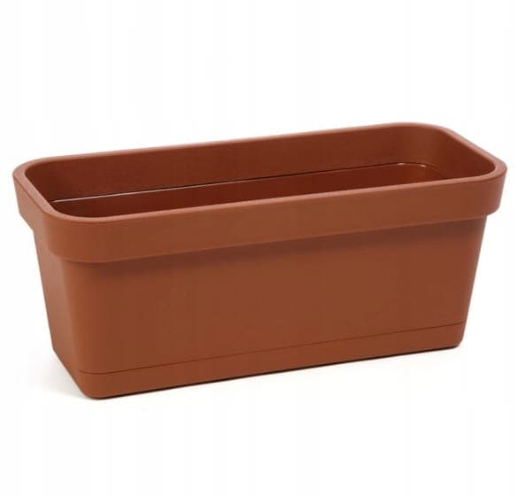 Blomkruka balkonglåda tegel plast 40x17cm med stativ Lobelia