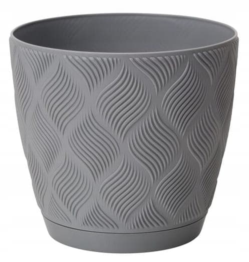 Urtepotte antracit 13,7x14,8 cm ECO plastik med Flow Petit underkop