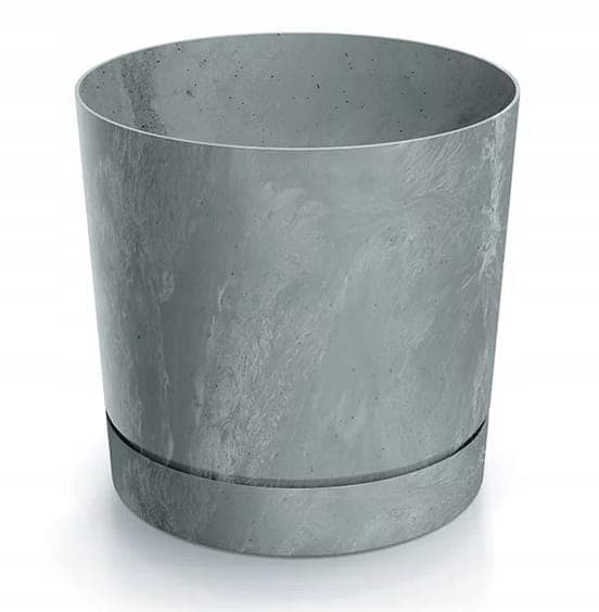 Harmaa betonimainen kukkaruukku 12,8x12,8cm muovia, elegantti Tubo