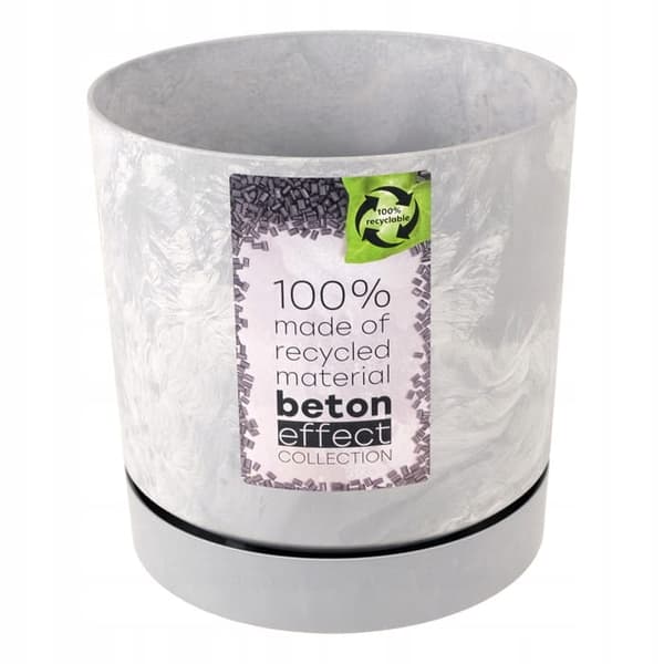 Harmaa betonimainen kukkaruukku 23,9x23,1cm, muovia, elegantti Tubo P
