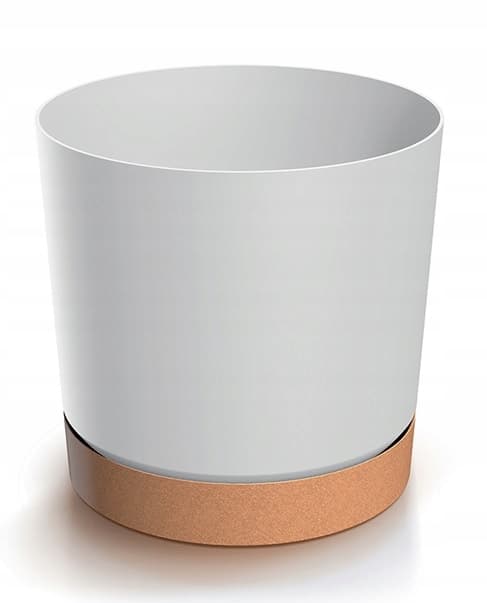 Urtepotte med underkop rund hvid Tubo 12,8 cm
