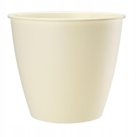 Rund urtepotte i cremefarvet plastik, Azalea, 13x12 cm