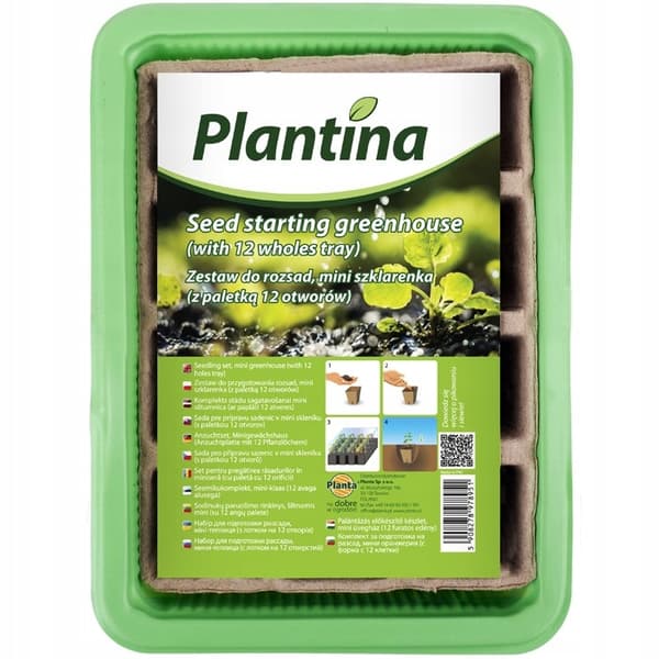 Plantkruka växthus 12 hål 19x14 cm