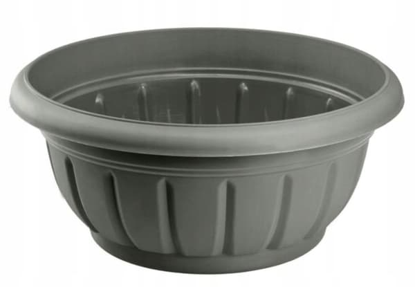 Plastkruka rund skål grafit Verona 26 cm