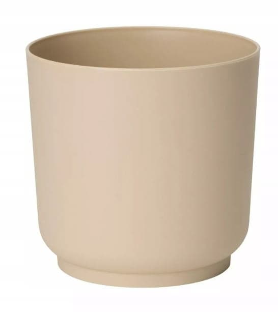 Mattapintainen kukkasuoja beigeä muovia ECO RECYCLED Satina 15x14.9 cm