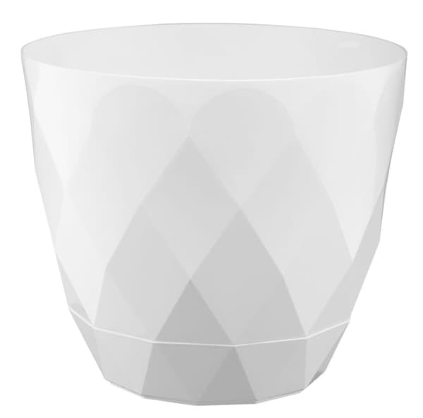 Urtepotte med underkop hvid dekorativ plastik 27,5 cm