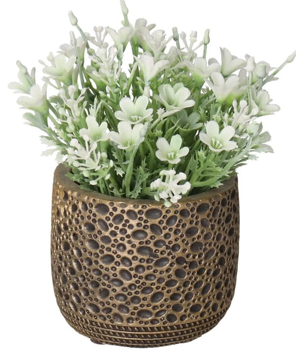BLOMSTERPOTTE KERAMISK LÅG GULD