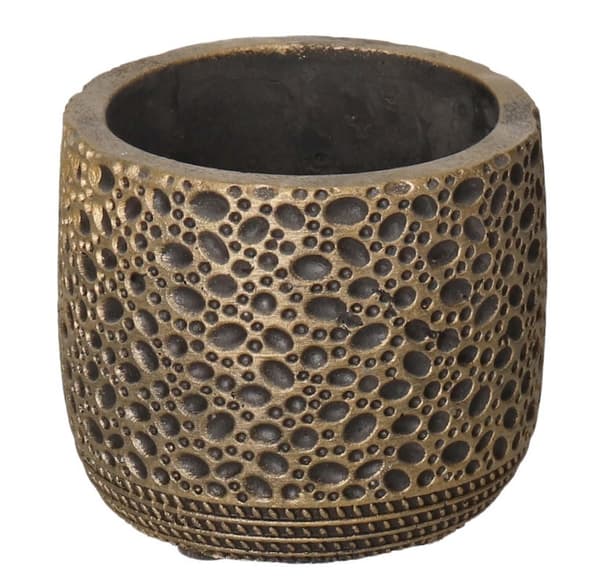 BLOMSTERPOTTE KERAMISK LÅG GULD