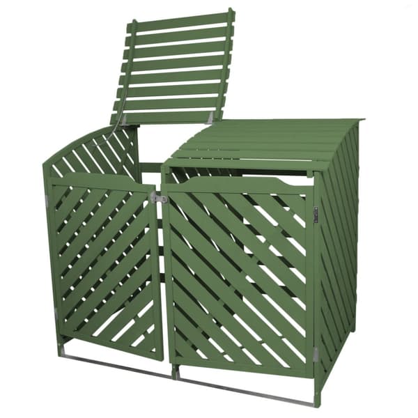 Sage Green Double Wheelie Bin Storage