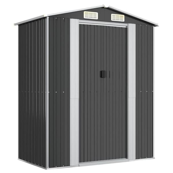 vidaXL Trädgårdsskjul antracit 192x108x223 cm galvaniserat stål